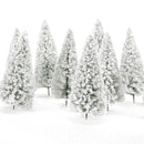 10pcs White Scenery Landscape Cedar Trees for Winter Snow Tree Layout 10cm