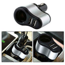 Dual USB Car Charger Adapter Safety Socket with Cigarette Lighter 3.1A 120W PAH