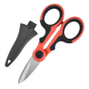 Electrician Electrical Scissors for Cables Fabrics Tool 14.5x7.5cm,Black Red