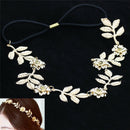 Women  Lady Metallic Leaf Flower Elastic Hair Band Headband Headwear  Z