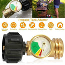 Propane Tank Brass Adapter w/ Pressure Meter Gauge BBQ Grill Gas x For LP 1 S6N6