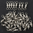 50Pcs Ball Bearing Swivels Fishing Snaps Hook Solid Ring Swivels 7
