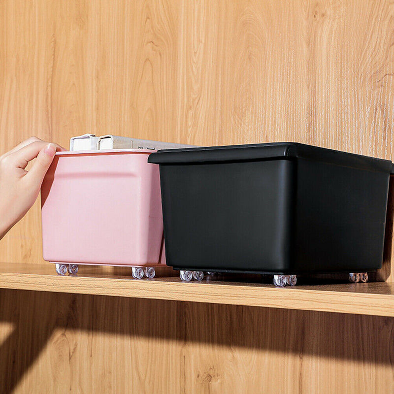 4pcs Storage Box Pulley Caster Self-Adhesive Unidirectional Wheel (White) A