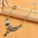 Steampunk Fashion Necklace for Women+Beautiful  Earrings Girl Gifts