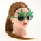 Novelty Glitter Green Maple Leaf Sunglasses Funny Kids Adults Eye Glasses