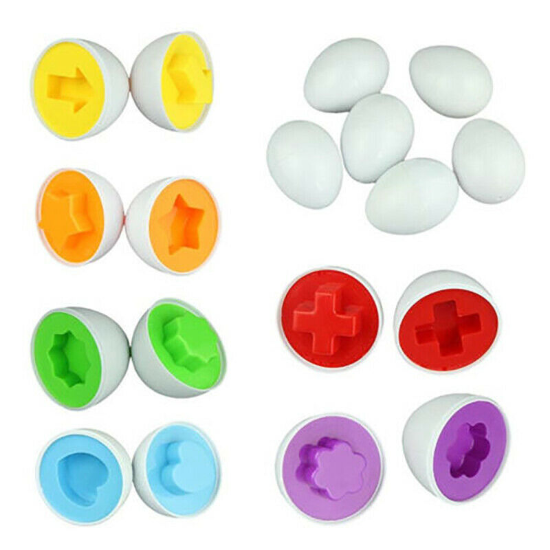 1 X6pcs Eggs Shape Wise Pretend Puzzle Tool Colorful Baby Kids Learn Edu ELY
