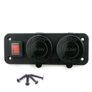 Waterproof Power Outlet Panel with Voltmeter for DC 12-24V Car Marine Boat