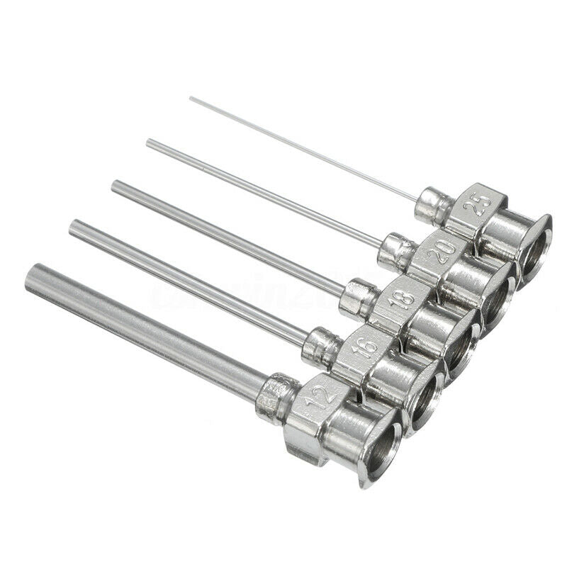 5Pcs Gauge Blunt Stainless Dispensing Syringe Needle Tip 12/16/18/20/25/38G