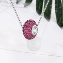 Crystal Ball Pendant Necklace Fashion Rhinestone Choker Jewelry (Purple) A