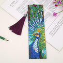 DIY Peafowl Special Shaped Diamond Painting Leather Tassel Bookmark Gift