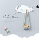 Practical Wall Mounted Nail-free Stickup Star Moon Shape Hanger Cloud Cloth R0I5