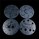 Happy birthday heart Shape Cake Stencils Environmental Plastic Spray Cake BX