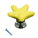 2pcs Lovely Starfish Ceramic Drawer Cabinet Cupboard Door Pull Handle Knob