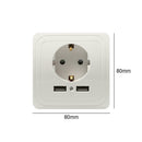 10A Charging Panel Household USB Port Wall Socket EU Plug Electric Socket A