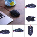 Black USB Wired 6 Keys Dynamic 1600 DPI LED Light Up Backlight Gaming Mouse Mice
