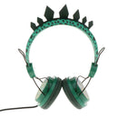 Dinosaur Glitter Kids Wired On Ear Headphone Adjustable Headband for Boys