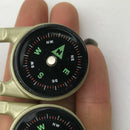 2PCS Multifunctional Keychain Hiking Metal Carabiner Mini Compass Thermometer