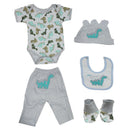 Cartoon Dinosaur Printed Rompers Pants Socks Hat Clothes for 22-23Inch Reborn
