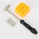 5x Watch Repair Band Link Remover Hammer Punch Pins Watch Strap Holder Tool Kits