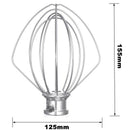 Stainless Steel Wire Whip Mixer Attachment for Kitchenaid K45Ww 9704329 Flo P5E6