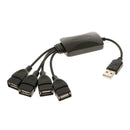 High Speed 4 Way Port USB 2.0 to Multi Hub Expansion Splitter Adapter Cable