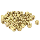 M2 x 3mm Brass Cylinder Knurled Threaded Round Insert Embedded Nuts 100pcs P2Y3
