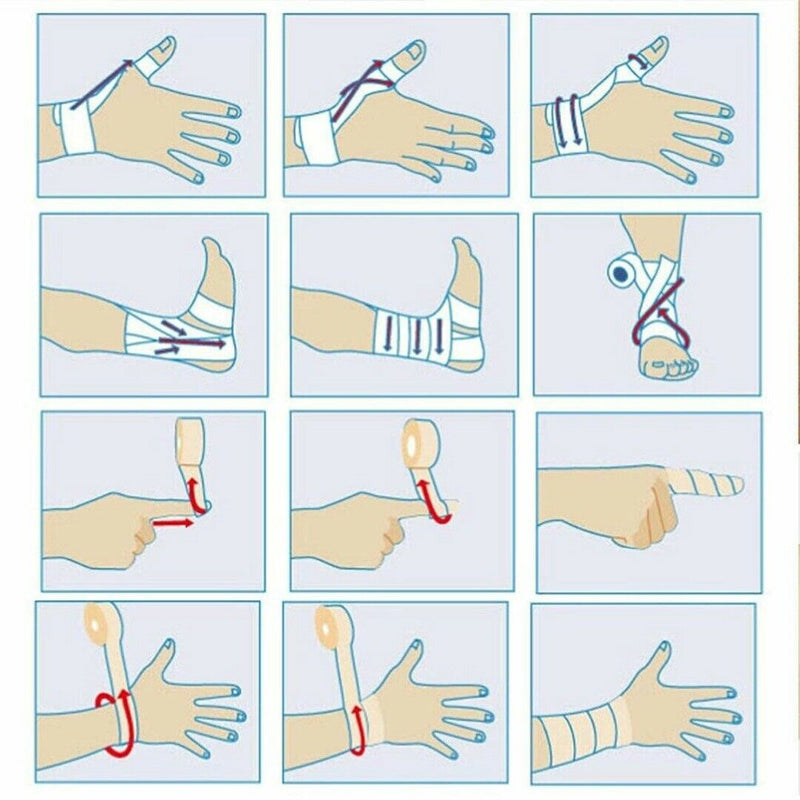 6 Rolls 14.7 FT Self-adhesive Fixation Cohesive Bandage Sports First-Aid Wrap