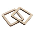 10Pcs Unfinished Wooden Hollow Square Wood Pieces for Woodcradt DIY 50mm