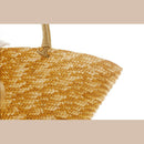 Pastoral Style Woven Straw Beach Bag with Fabulous Silk Flower(Beige)
