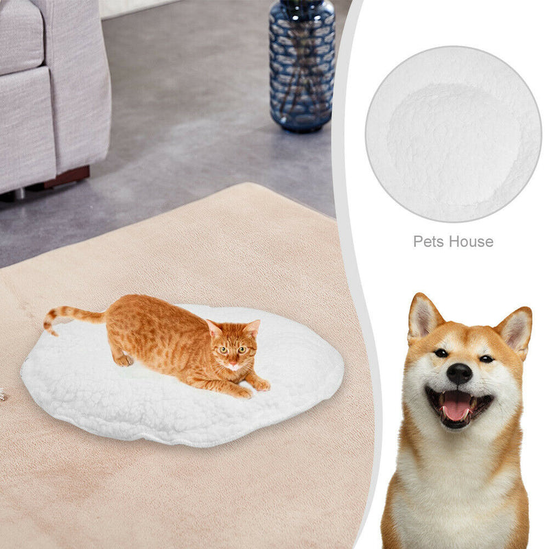 Warm Fleece Pet Sleeping Bag Nest Soft Kennel Cats Dog Bed House (White L) A