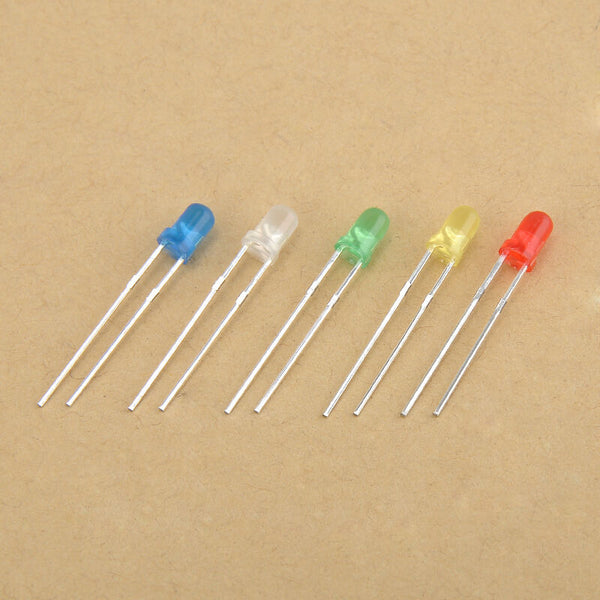 100PCS Useful energy saving 3mm LED Light Bulb Emitting Diode Lamps 5 Colors