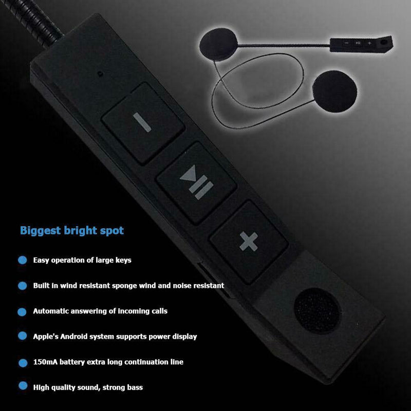 Universal Motorcycle Helmet Bluetooth Headset Stereo Headphones w/Handsfree Mic