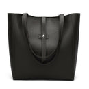 Women's Big Shoulder Bag Handbag Soft Leather Bag Stray Wallet Black Y7W5