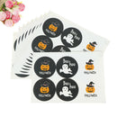 60pcs Happy Halloween Pumpkin Paper Stickers DIY Gifts Candy Bags Labels Tags BX