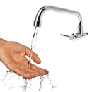 Kitchen Basin Faucet Wall Mounted Single Cold Water Tap Crosswise Chrome Plated