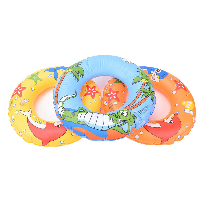50cm Kids PVC Cartoon Printing Inflatable Float Swimming Ring Color Random ME