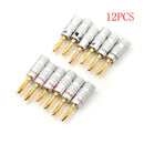12Pcs Golden Nakamichi Speaker Banana Plug Connector Adapter Connectors OhB Gw