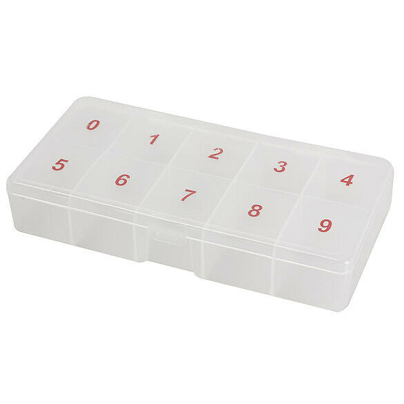 10 Compartments Plastic Clear False Nail Tips Storage Box Holder Organzier A