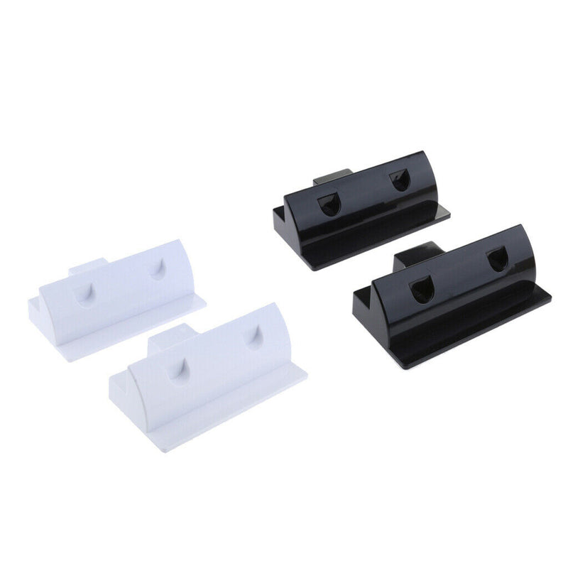 4x ABS Plastic Solar Panel Short Side Mounting Brackets Kit White+Black