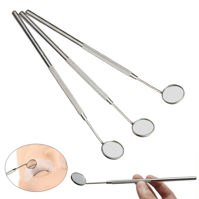 3 Pieces Eyelash Extension Mirror Detachable Mini Mirrors Stainless Steel Beauty