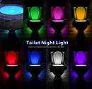 4Pcs LED Toilet Bowl Night Light Motion Sensor 8 Colors Bathroom Potty Seat Lamp