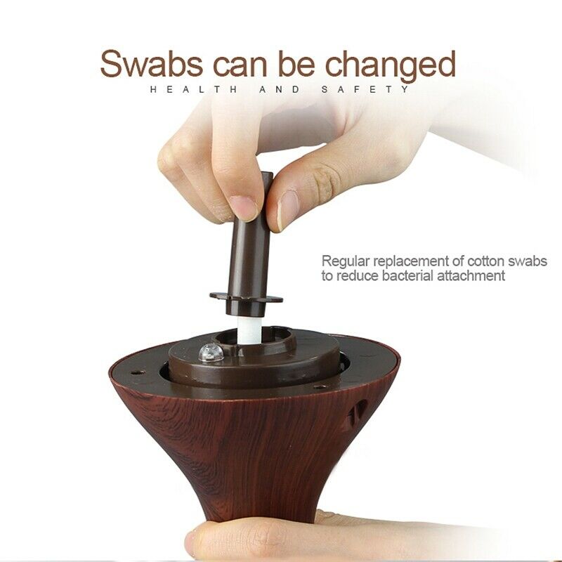 Usb 300Ml Aroma Humidifier Aromatherapy Wood Grain 7 Color Led Lights Elect E2E2