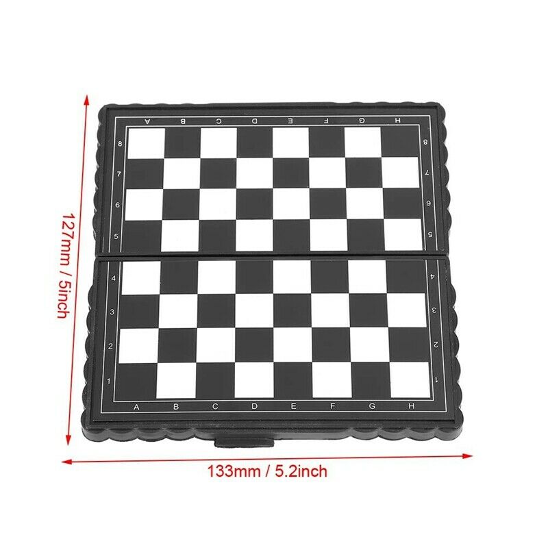 5x5 Inch Chess Portable Plastic Folding Board With Magnetic Chess Game Mini O2R6