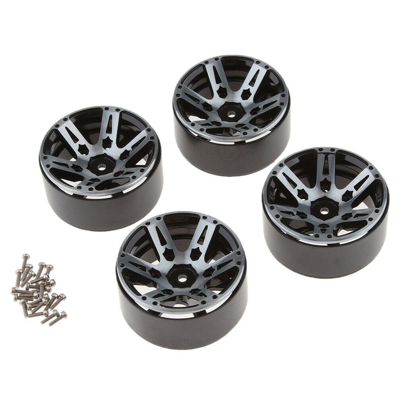 1.9 Inch RC Crawler Metal Beadlock Wheel Rim for 1/10 RC Car Accessory black
