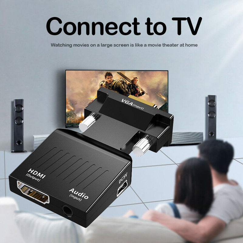 HW-2217 VGA Male to HDMI 1080P Female Video Converter with Audio Adapter