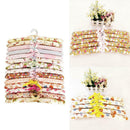5pcs Satin Clothes Hangers Coat Hanger Soft Flowery Calico Padded Random Sent