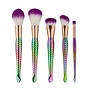 5pcs Purple Handle Makeup Cosmetic Brushes Set Powder Foundation Eyeshadow