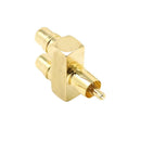 2pieces RCA AV Audio Y Splitter Plug Adapter 1 Male to 2 Female