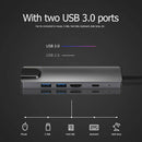 5 in 1 Type-C HUB Converter 4K HDMI 2 5Gbps USB3.0 65W PD RJ45 PC Adapter A