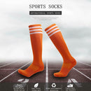 Anti-slip Sports Socks Stripe Men Basketball Calf Length Socks (Orange M) A